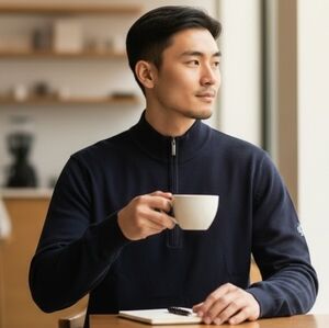 Ashworth Black Zip-Up Men's Sweater